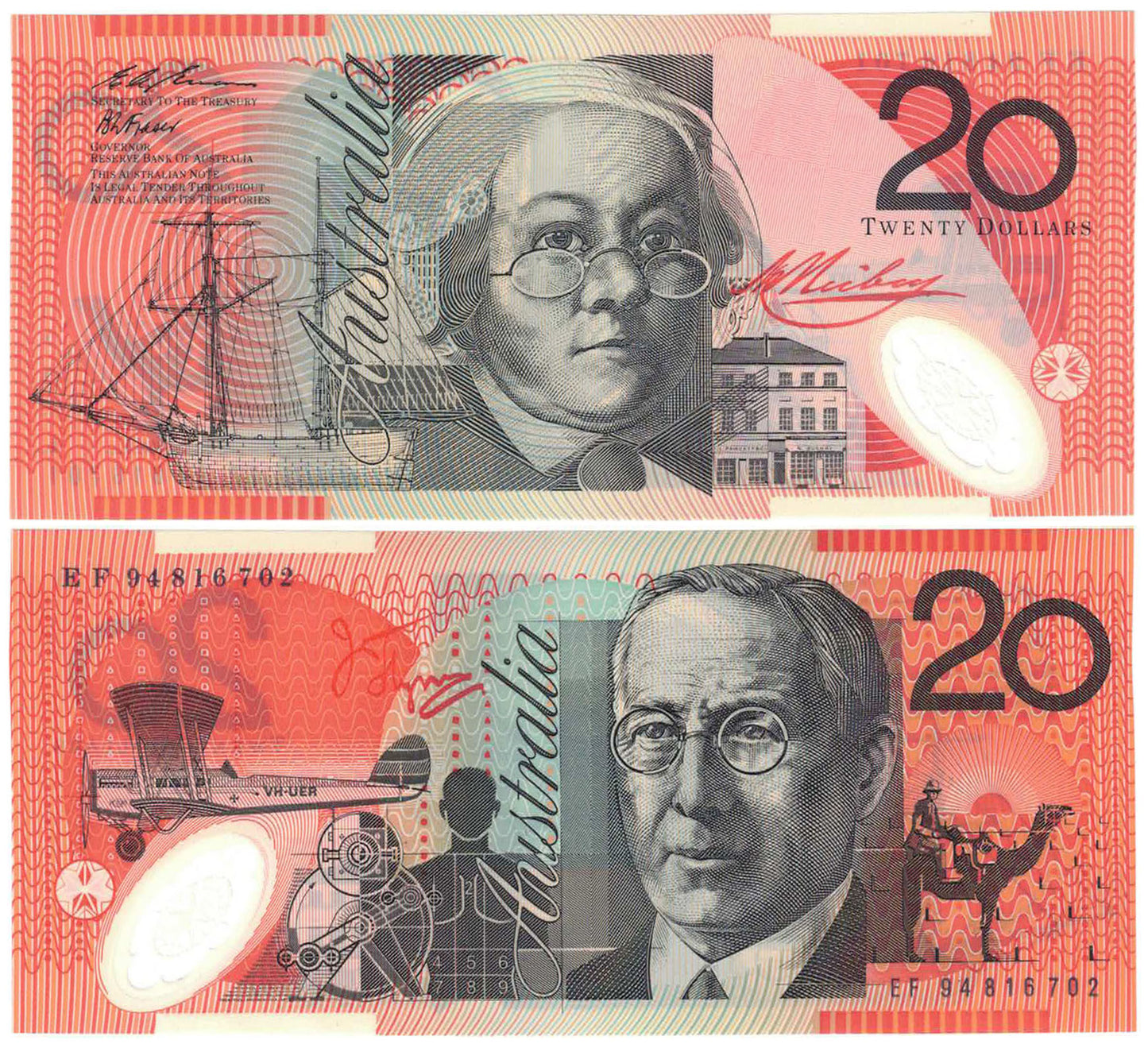 1994 $20 Fraser/Evans R416a Uncirculated Consecutive Pair of Banknotes