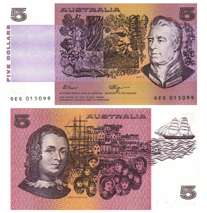 1990 $5 Fraser/Higgins R212 Uncirculated Consecutive Pair of Banknotes