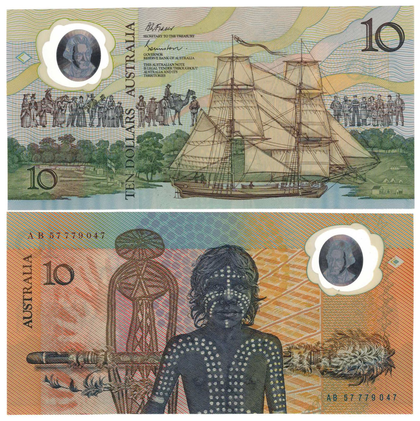 1988 $10 Johnston/Fraser R310bL Reissue Last Prefix AB57 Very Uncirculated Consecutive Run of 4 Banknotes