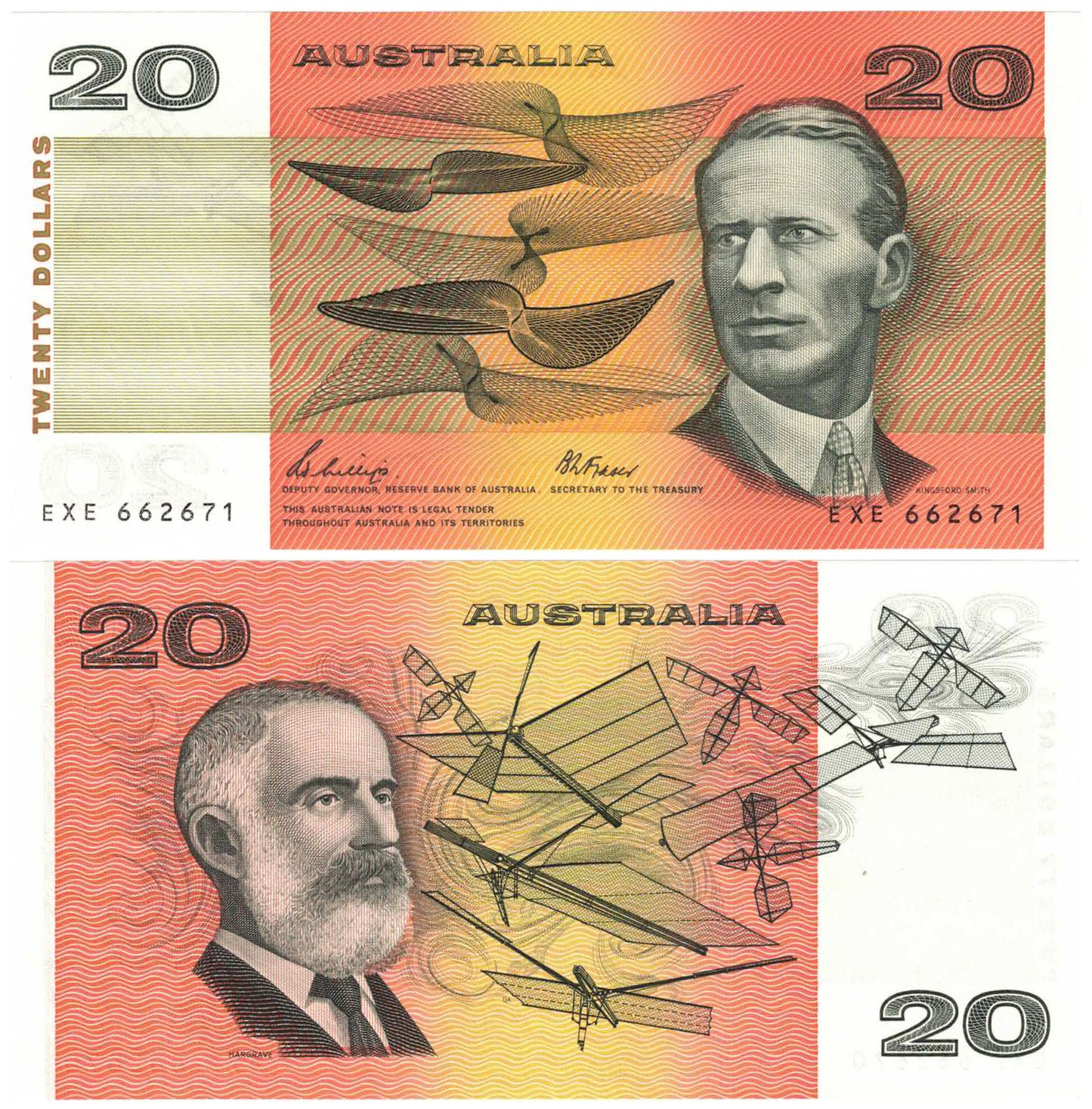 1989 $20 Phillips/Fraser R411 Uncirculated Consecutive Run of 4 Banknotes