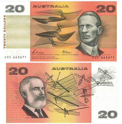 1989 $20 Phillips/Fraser R411 Uncirculated Consecutive Run of 4 Banknotes