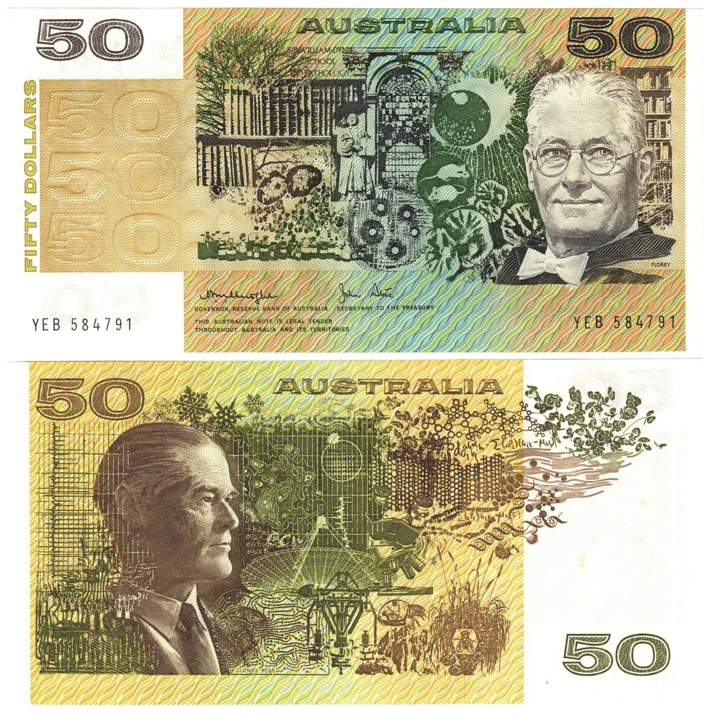 1979 $50 Knight/Stone R507 Uncirculated Consecutive Run of 6 Banknotes