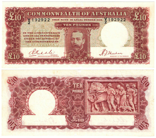 1934 Ten Pounds Riddle/Sheehan R57 Good Fine Banknote