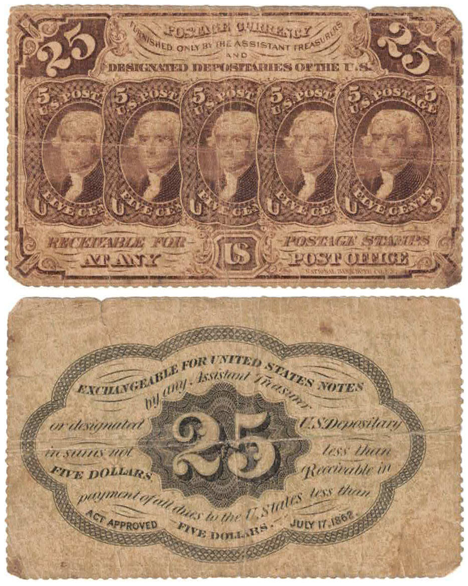 USA 1862 Twenty Five Cents #99 Very Good Banknote