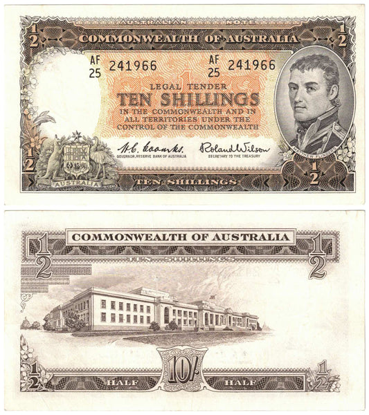 1961 Ten Shillings Coombs/Wilson R17 Reserve Bank of Australia Extremely Fine Banknote