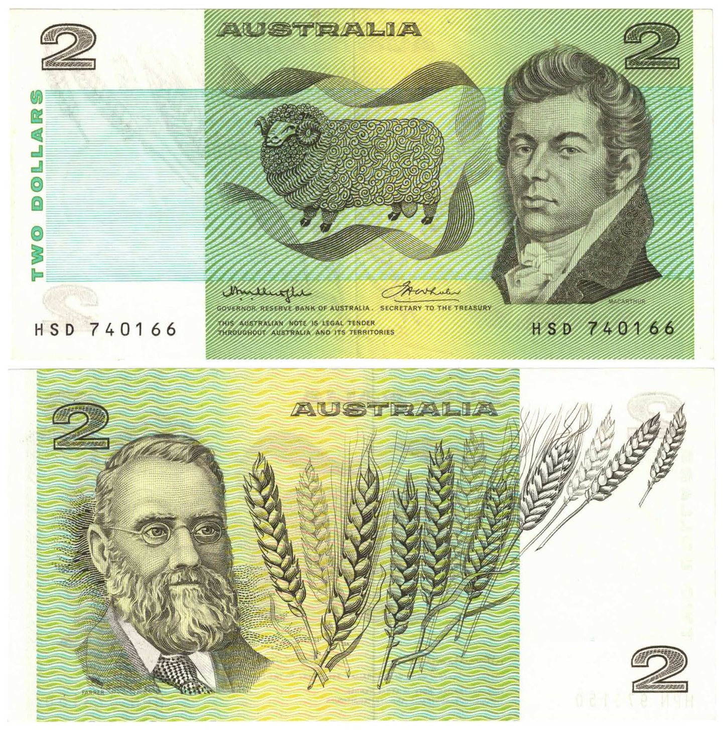 1976 $2 Knight/Wheeler R86b OCRB Centre Thread Uncirculated Banknote
