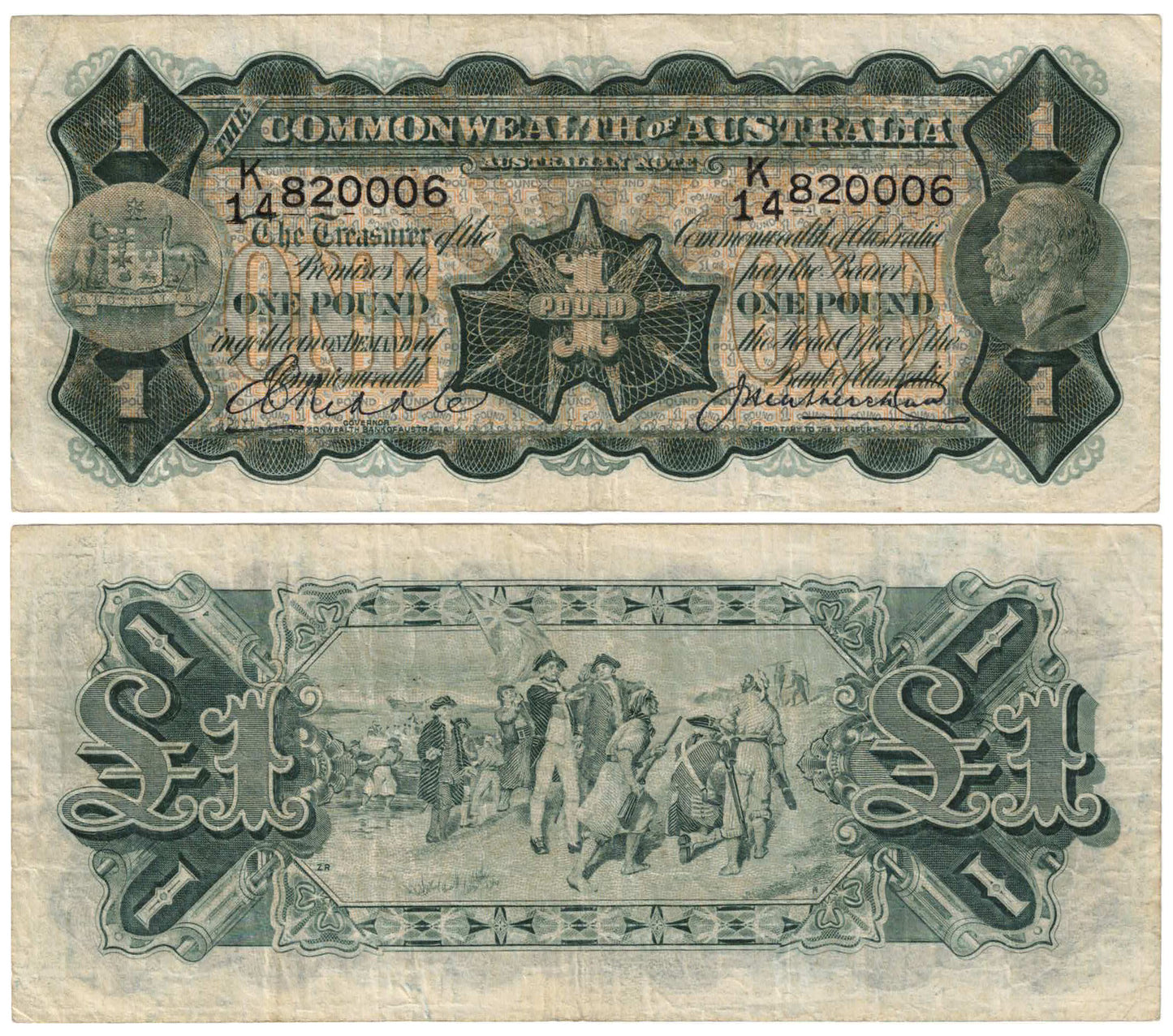 1927 One Pound Riddle/Heathershaw R26 Good Fine Banknote