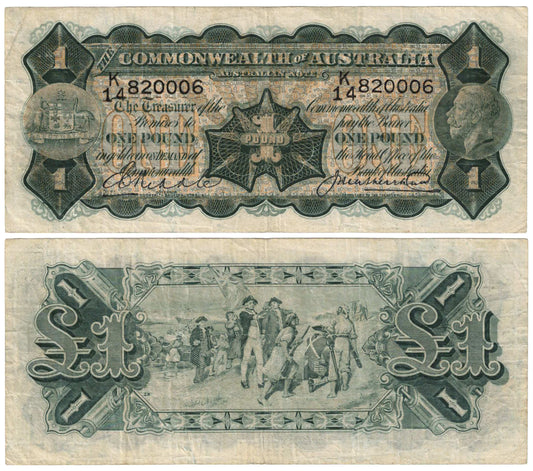 1927 One Pound Riddle/Heathershaw R26 Good Fine Banknote