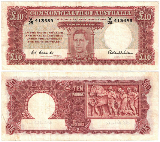 1952 Ten Pounds Coombs/Wilson R61 About Very Fine Banknote