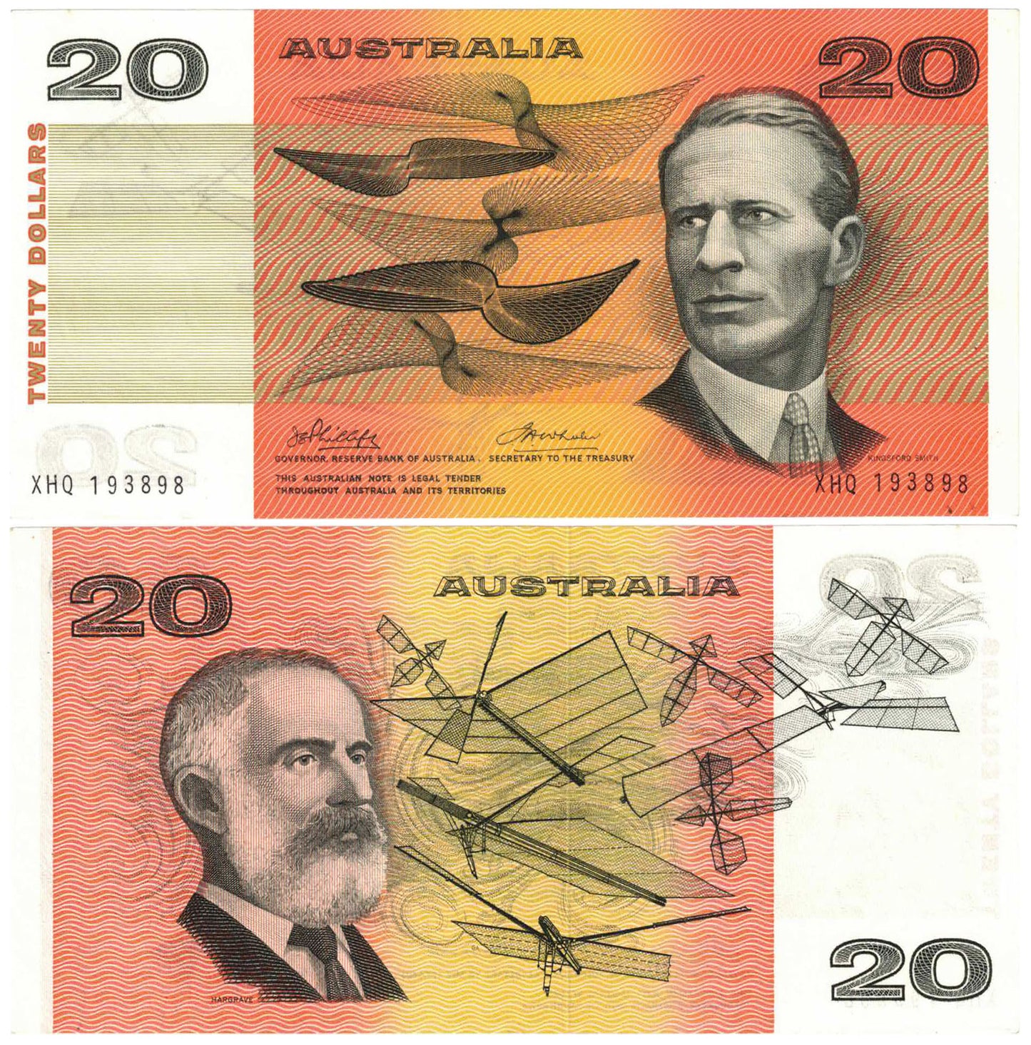 1974 $20 Phillips/Wheeler R405 Australia About Uncirculated Banknote