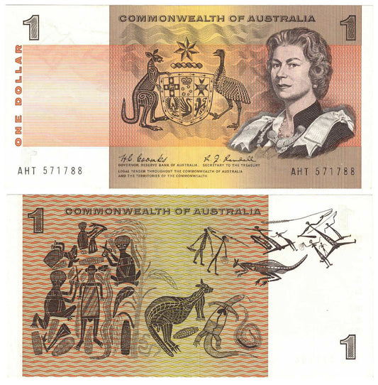 1968 $1 Coombs/Randall R72 About Uncirculated Banknote