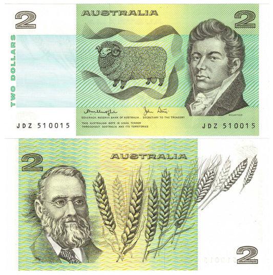 1979 $2 Knight/Stone R87 Radar Serial Uncirculated Banknote