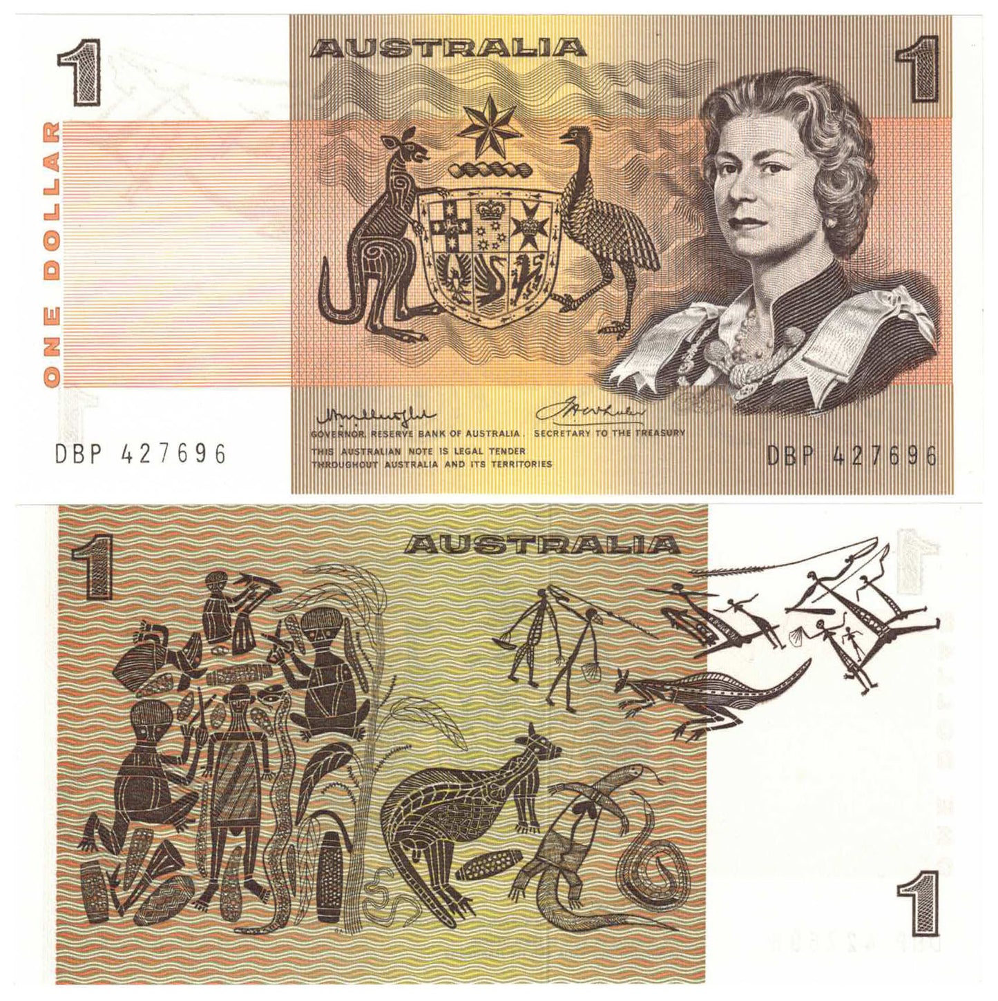 1976 $1 Knight/Wheeler R76bi Thick Paper Uncirculated Banknote