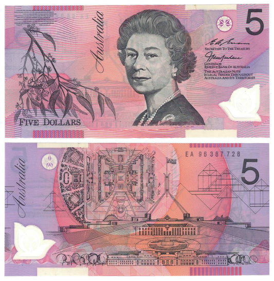 1995 $5 Macfarlane/Evans R218 First Prefix EA96 Uncirculated Banknote