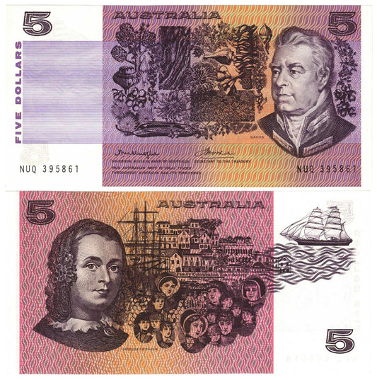 1976 $5 Knight/Wheeler R206b Gothic Serial Side Thread Uncirculated Banknote
