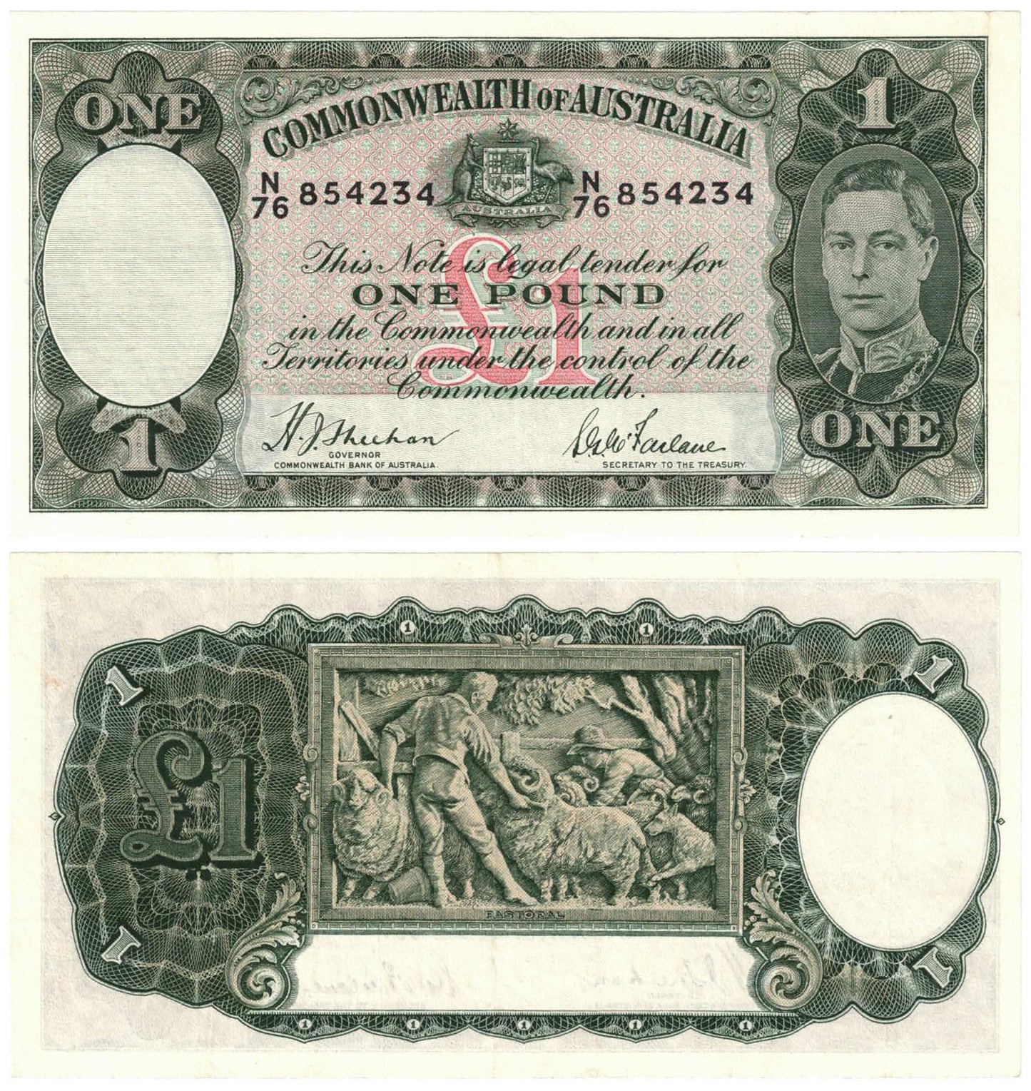 1938 One Pound Sheehan/McFarlane R29 Extremely Fine Banknote