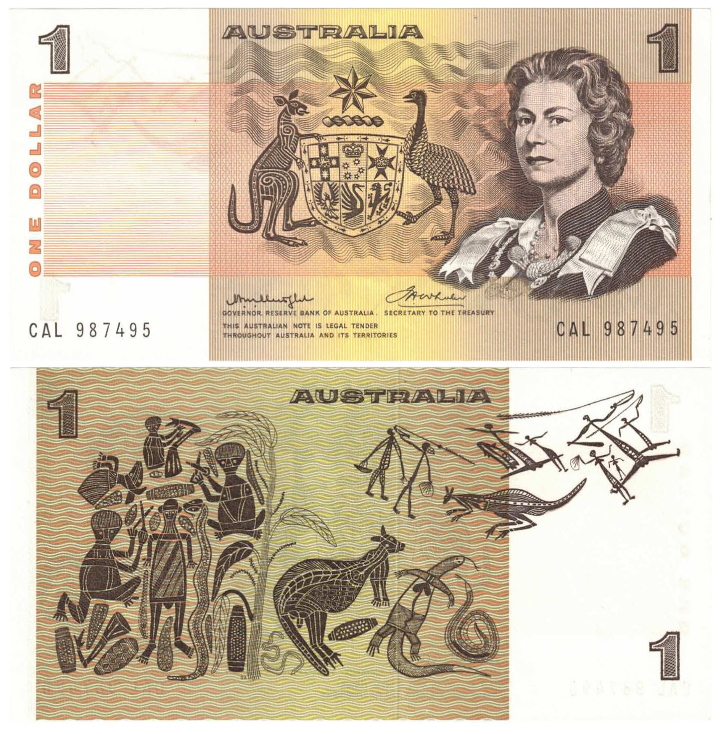 1976 $1 Knight/Wheeler R76a Centre Thread Uncirculated Banknote