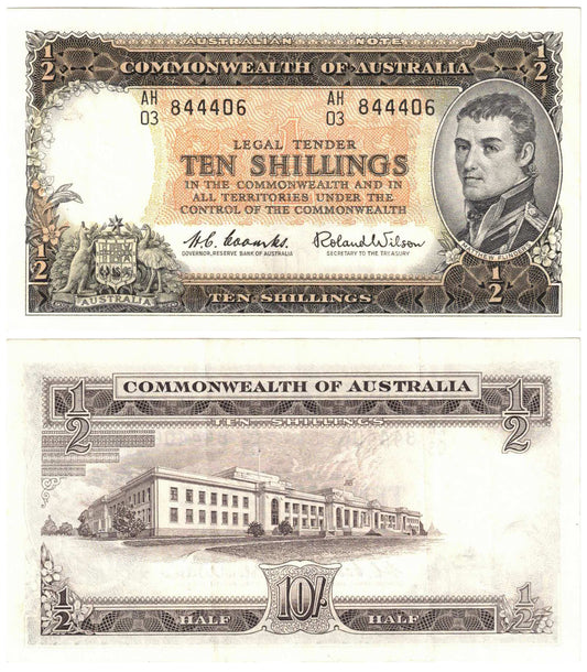 1961 Ten Shillings Coombs/Wilson R17 Reserve Bank of Australia Very Fine Banknote
