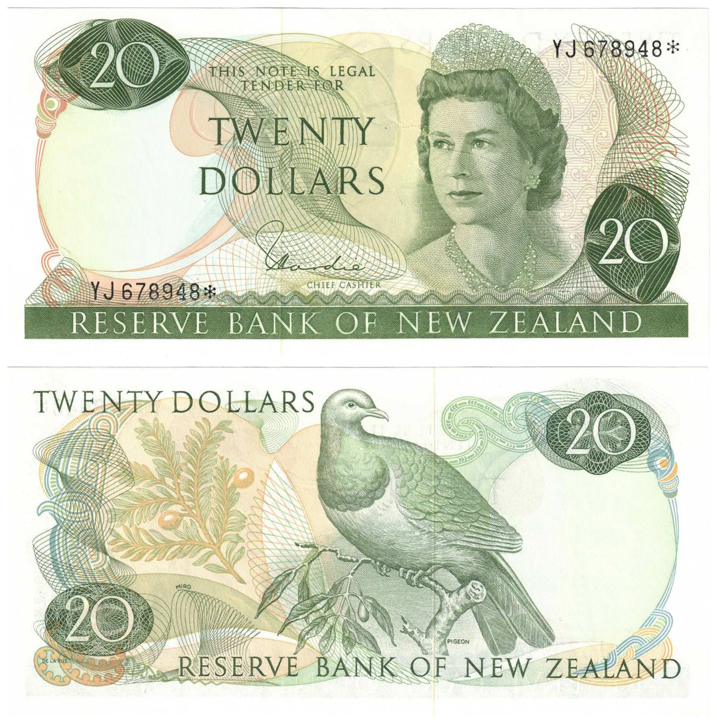 New Zealand 1977-81 Twenty Dollars Hardie P167d Uncirculated STAR Banknote