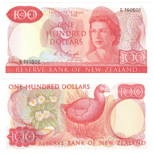 New Zealand 1975-75 One Hundred Dollars Knight P168b Uncirculated Banknote