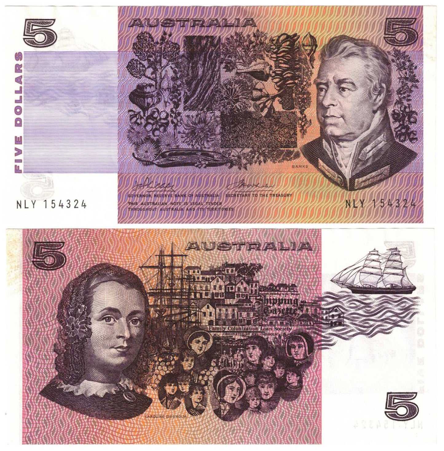 1972 $5 Phillips/Wheeler R204 About Uncirculated Banknote