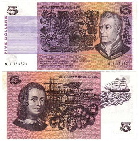 1972 $5 Phillips/Wheeler R204 About Uncirculated Banknote