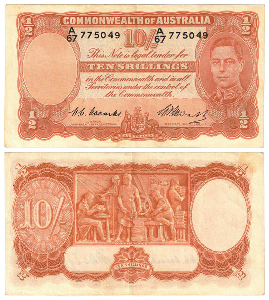 1949 Ten Shillings Coombs/Watt R14 Good Extremely Fine Banknote