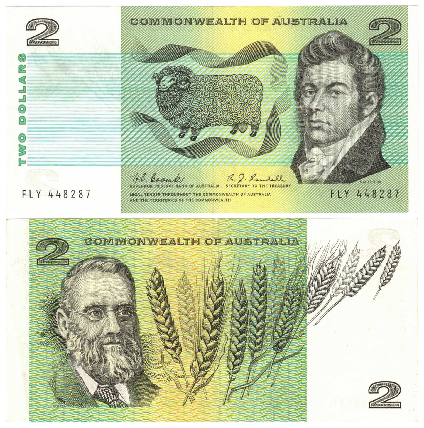 1967 $2 Coombs/Randall R82 Good Extremely Fine Banknote