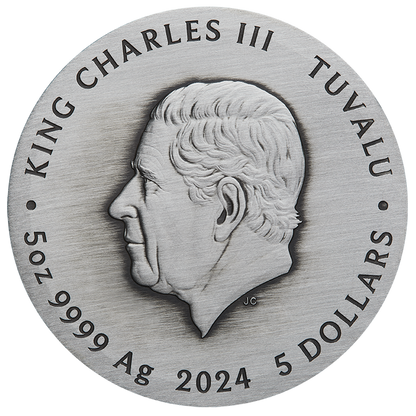 Tuvalu 2024 $5 Ancient Chinese Inventions 5oz Silver Coloured Antiqued Coin