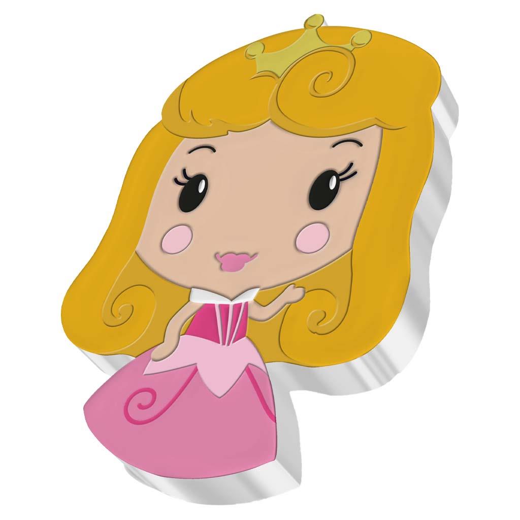 Niue 2021 $2 Chibi Disney Princesses Aurora Shaped 1oz Silver Proof Coin