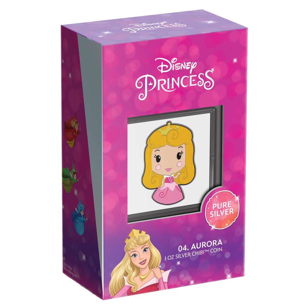 Niue 2021 $2 Chibi Disney Princesses Aurora Shaped 1oz Silver Proof Coin
