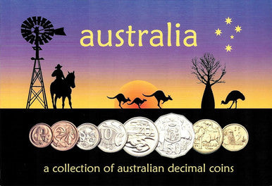 Collection of Australian Decimal Coins Including 1c and 2c 8 Coin Set
