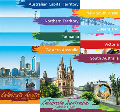 2009 $1 Celebrate Australia Coloured Uncirculated 8 Coin Set
