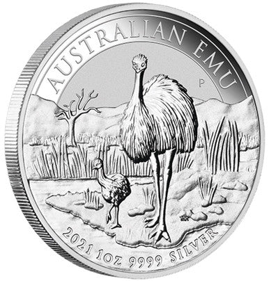 2021 $1 Australian Emu 1oz Silver BU Coin