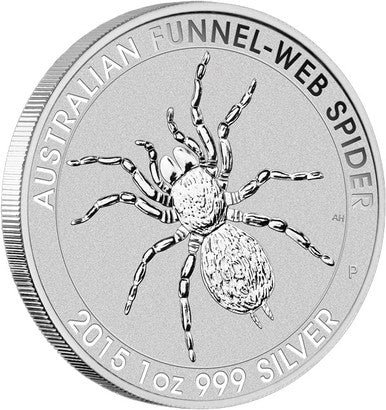2015 $1 Australian Funnel-Web Spider 1oz Silver BU Coin