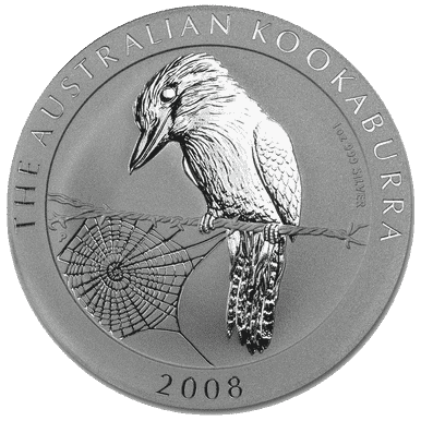 2008 $1 The Australian Kookaburra 1oz Silver BU Coin
