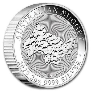 2020 $2 Australian Nugget Welcome Stranger 2oz Silver BU Coin