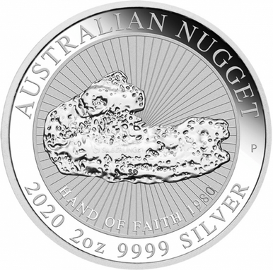 2020 $2 Australian Nugget Hand of Faith 2oz Silver BU Coin