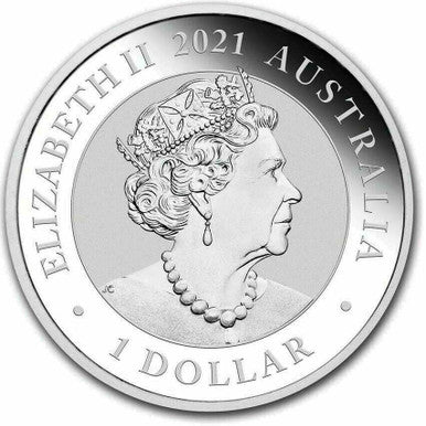 2021 $1 Australian Silver Swan 1oz Silver BU Coin