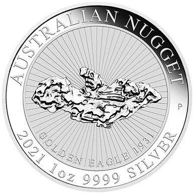 2021 $1 Australian Nugget Golden Eagle 1oz Silver BU Coin