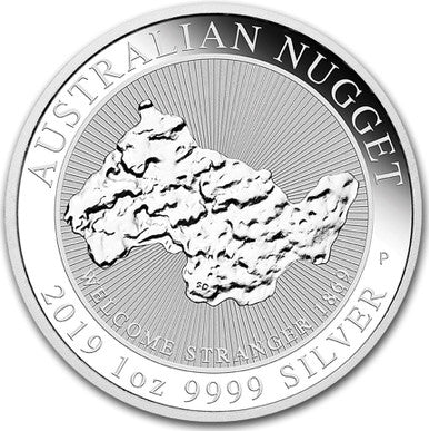 2019 $1 Australian Nugget Welcome Stranger 1oz Silver BU Coin