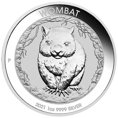 2021 $1 Australian Wombat 1oz Silver BU Coin
