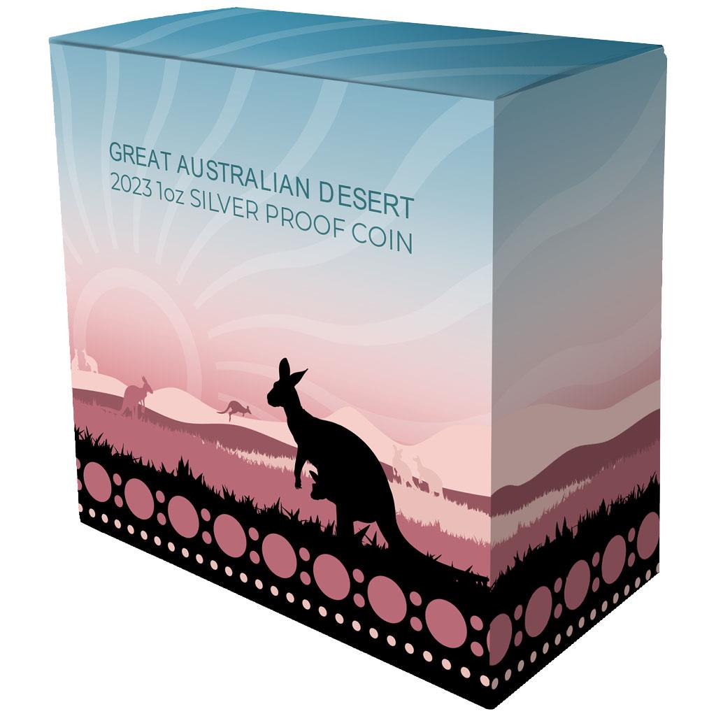 Niue 2023 $1 Great Australian Desert Selectively Rose Gold Plated 1oz Silver Proof Coin
