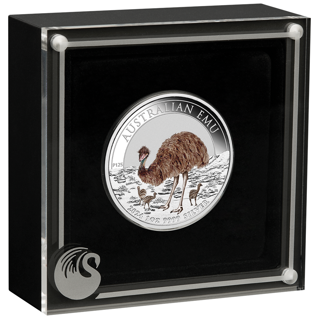 2024 $1 Australian Emu 1oz Silver Coloured Coin
