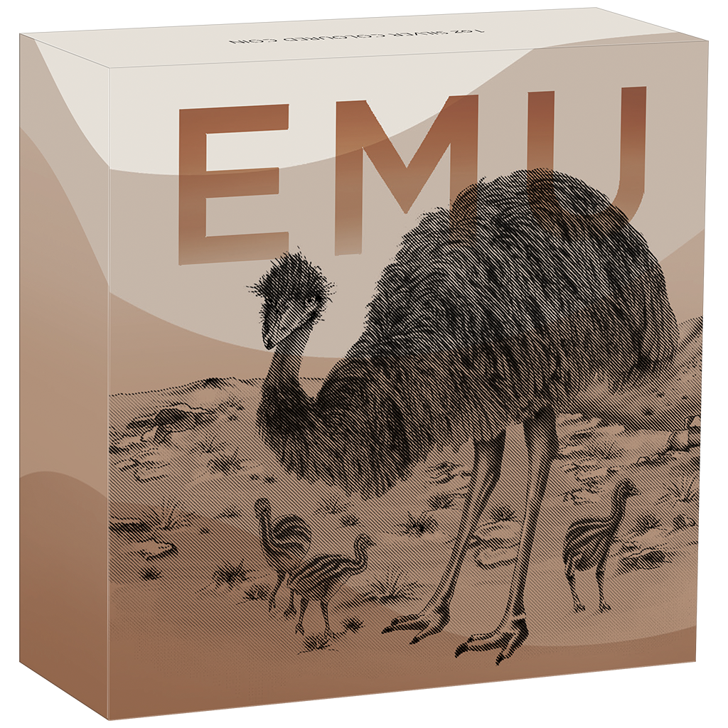 2024 $1 Australian Emu 1oz Silver Coloured Coin