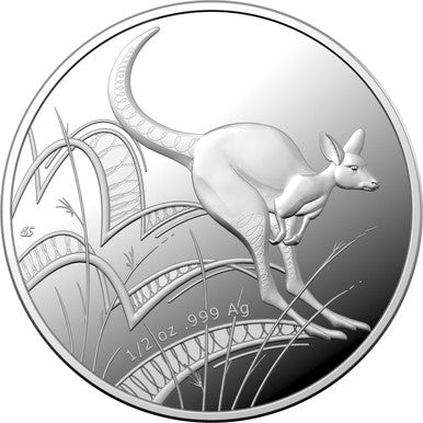 2022 $1  1/2oz Fine Silver Proof Coin - Bounding Silver - Kangaroo