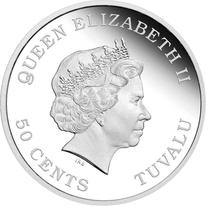 Tuvalu 2013 50c Lunar Baby Year of The Snake 1/2oz Silver Coloured Proof Coin