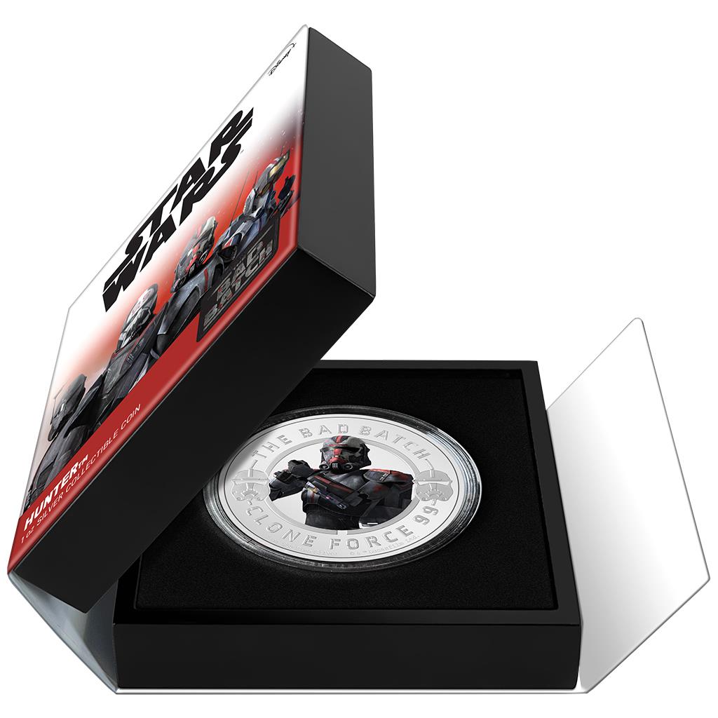 Niue 2022 $2 Star Wars Bad Batch Hunter 1oz Silver Coloured Proof Coin