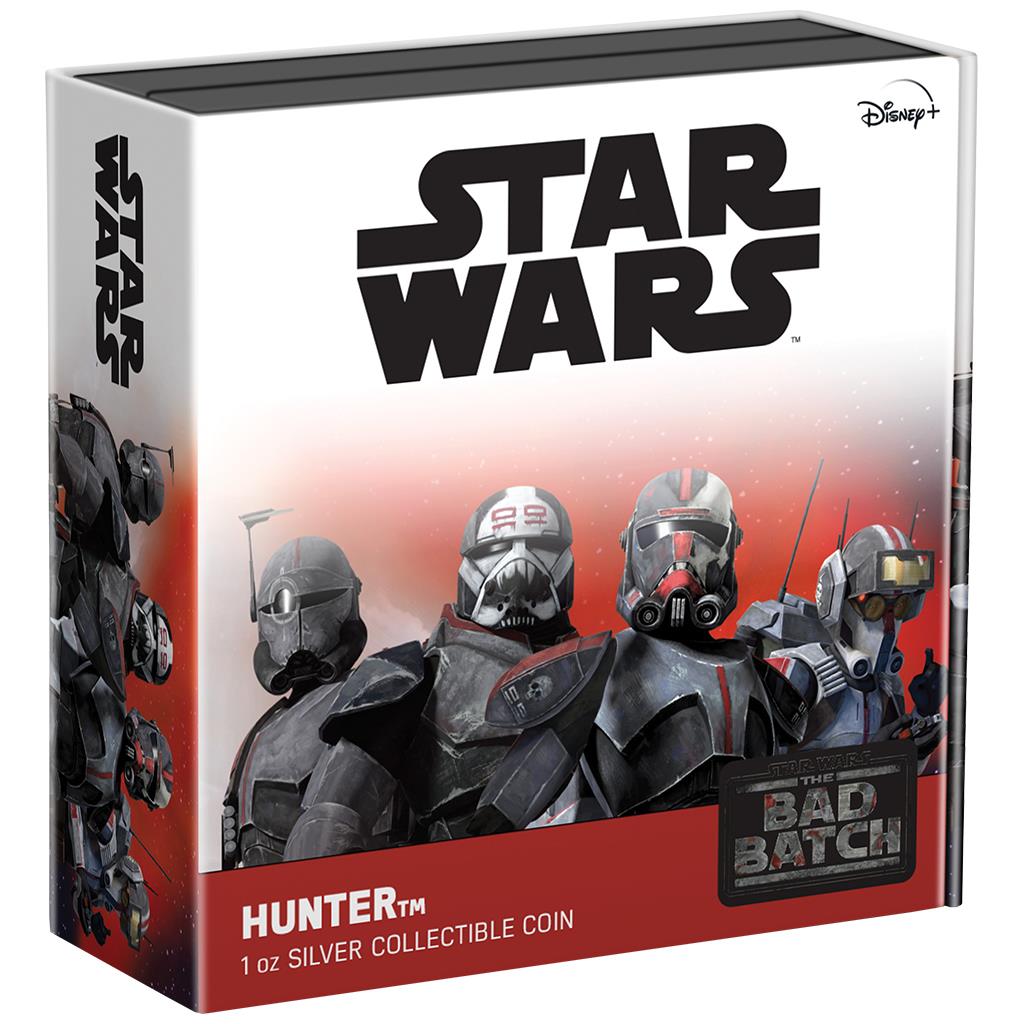 Niue 2022 $2 Star Wars Bad Batch Hunter 1oz Silver Coloured Proof Coin