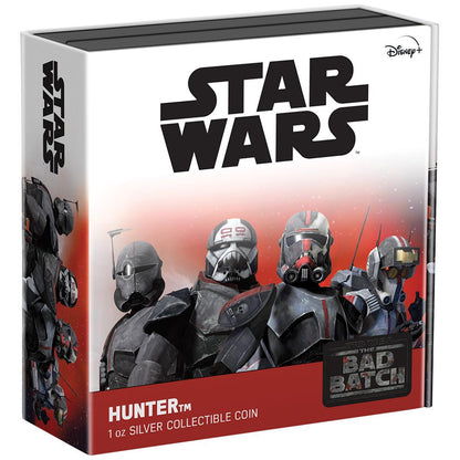 Niue 2022 $2 Star Wars Bad Batch Hunter 1oz Silver Coloured Proof Coin
